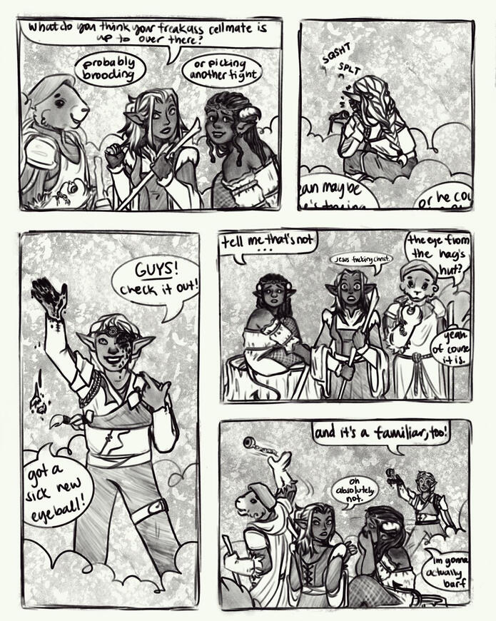 classic "scene from a dnd session i ran" comic. i 🤍 cursed items