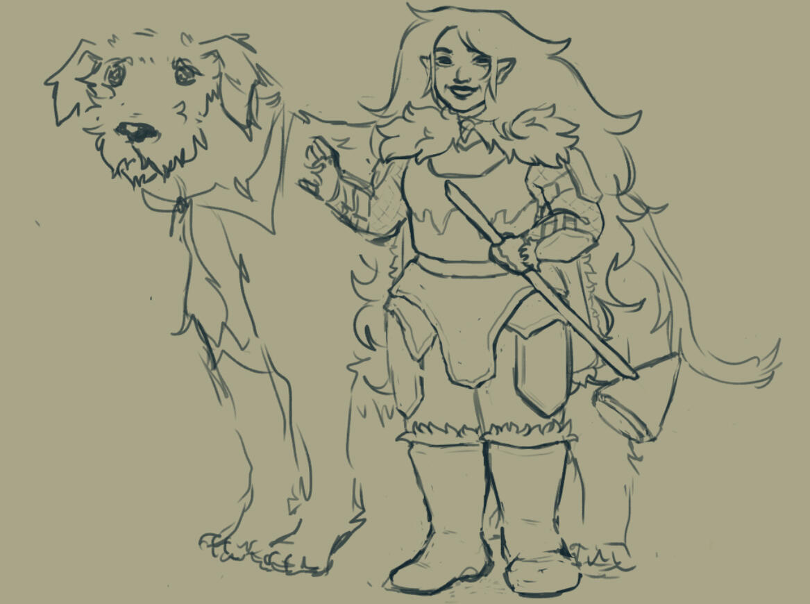 tulli and her found steed irish wolfhound (capone, as in al)