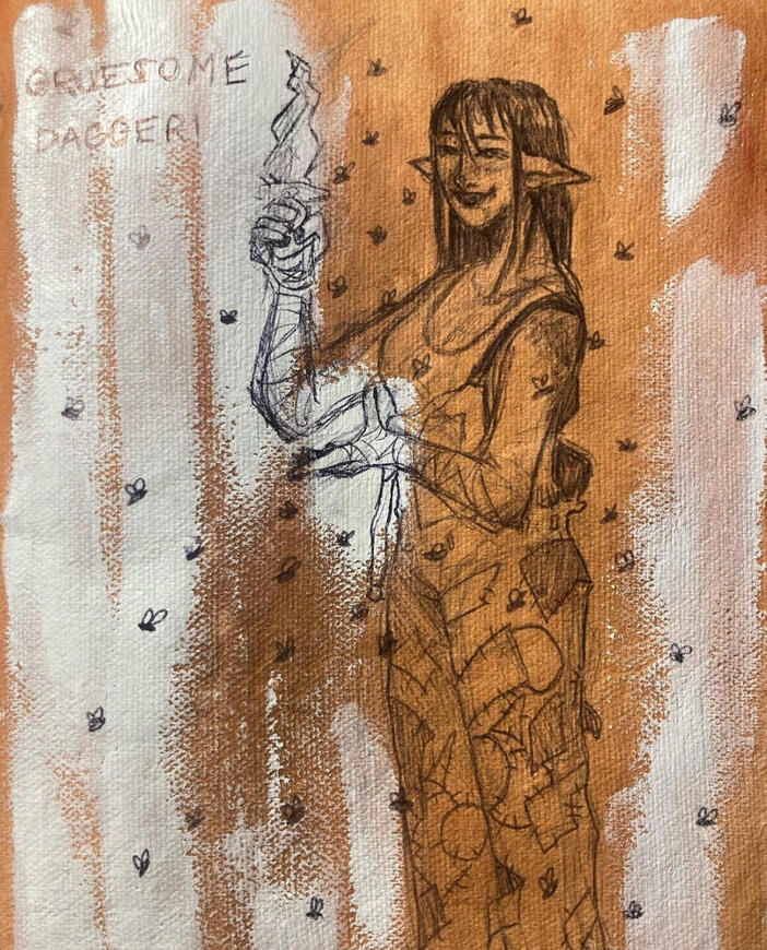 zettas gruesome dagger, her magical weapon which Hides In Her Body